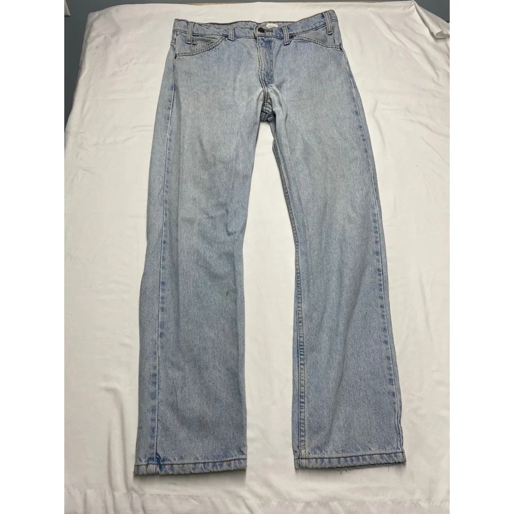 Vintage Levis 505 Orange Tab Jeans Mens 34x30 Light Wash Straight Leg 1996 90s